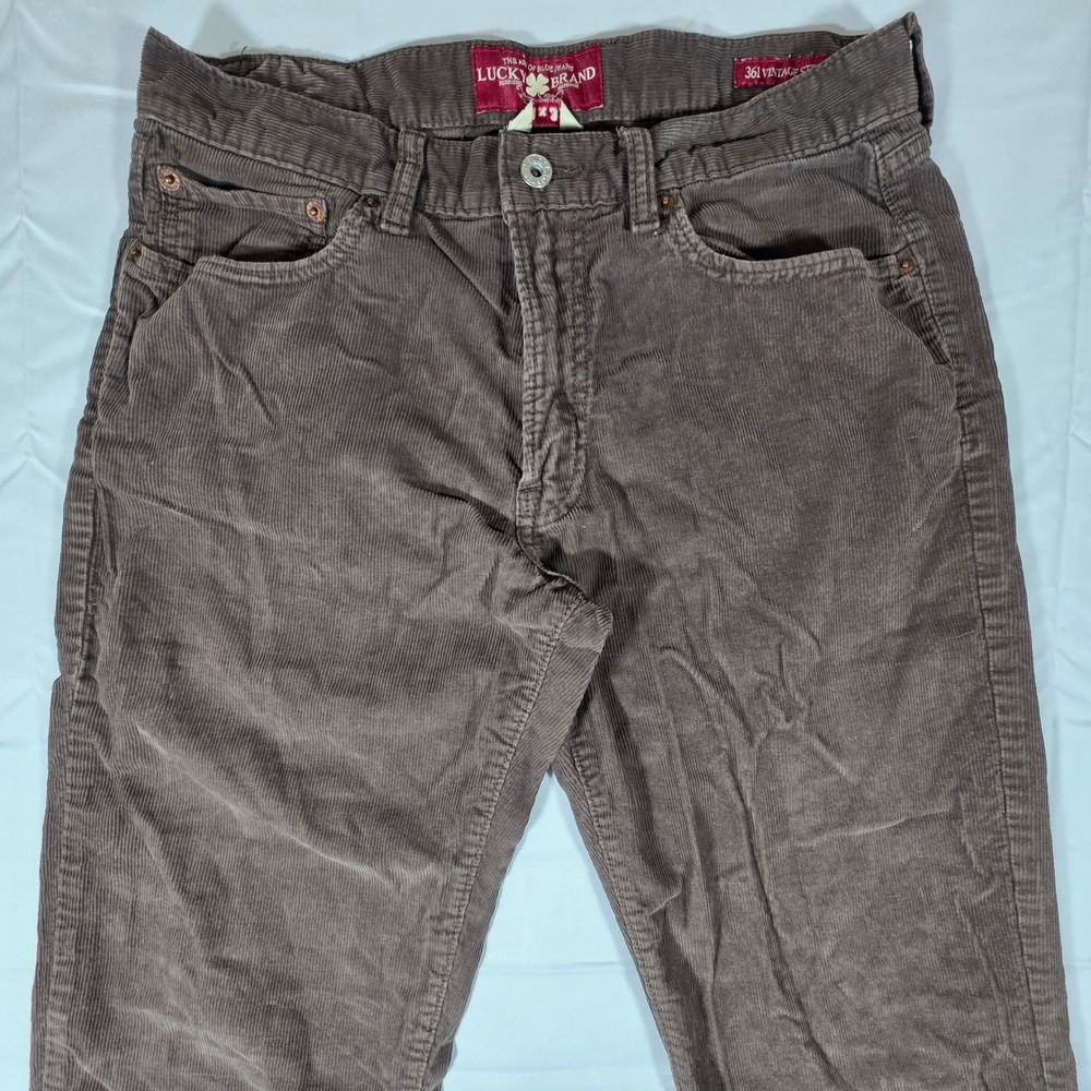 Lucky Brand 361 Vintage Straight Brown Corduroy Pants Mens 32x32